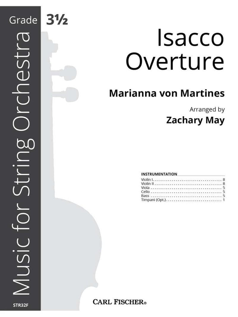 Isacco Overture for String Orchestra So3.5 Score