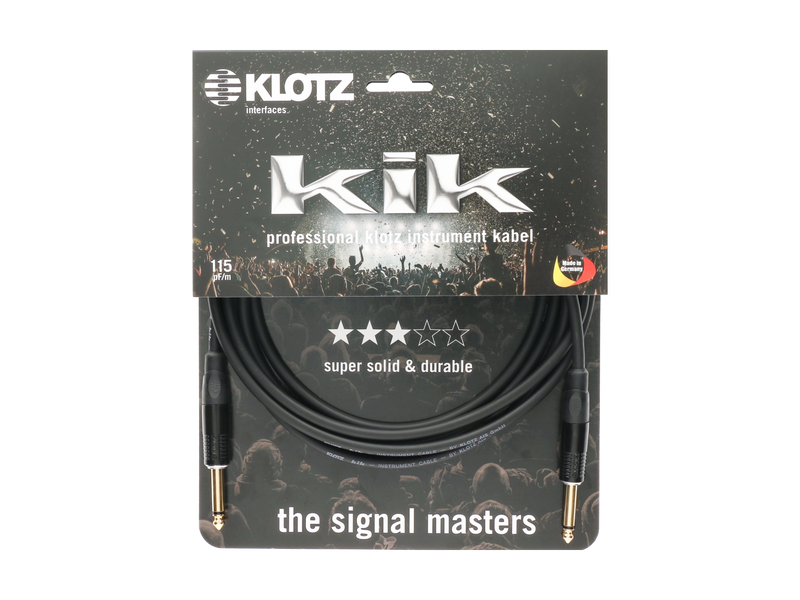 Klotz KIK Instr.Cable bk 3m Jack 2p.-Jack 2p. mono 