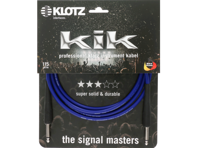 Klotz KIK Instr.Cable bk 6m Jack 2p - Jack 2p 