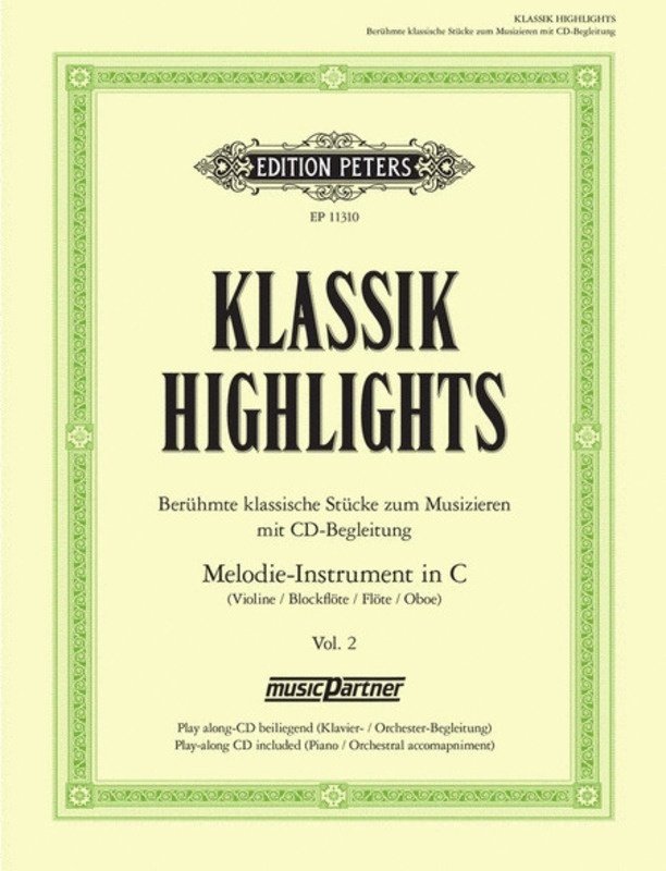 Klassik Highlights 2 C Inst Bk/Cd