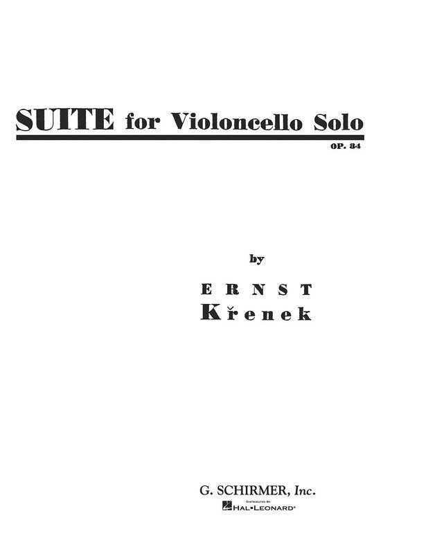 Krenek - Suite for Cello Solo