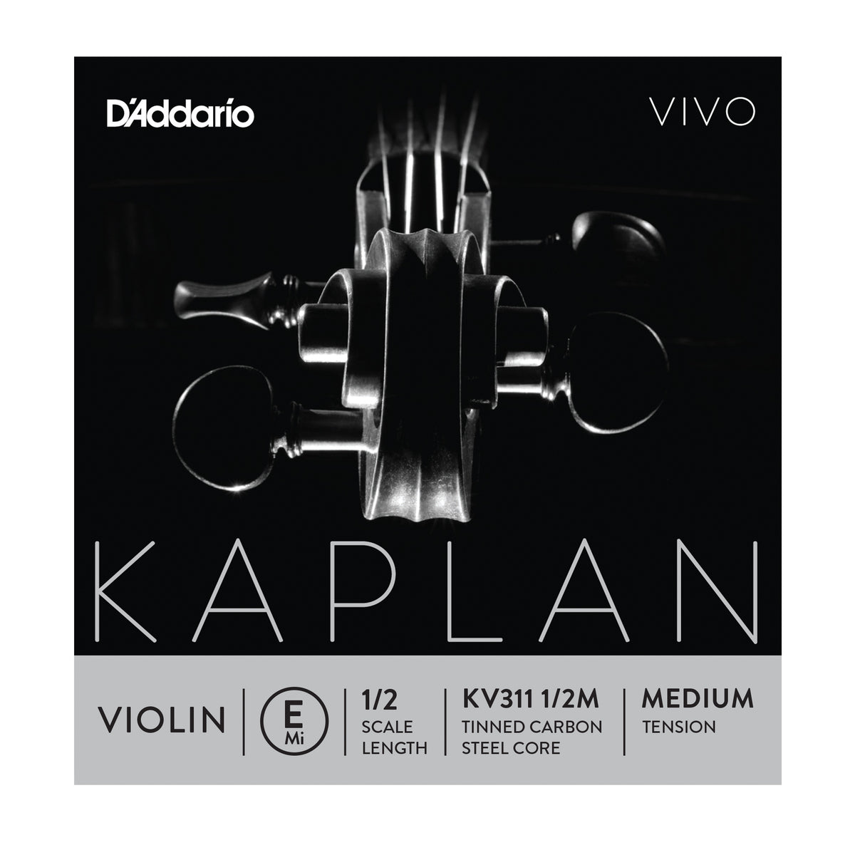 D'Addario Kaplan Vivo Violin E String, 1/2 Scale, Medium Tension