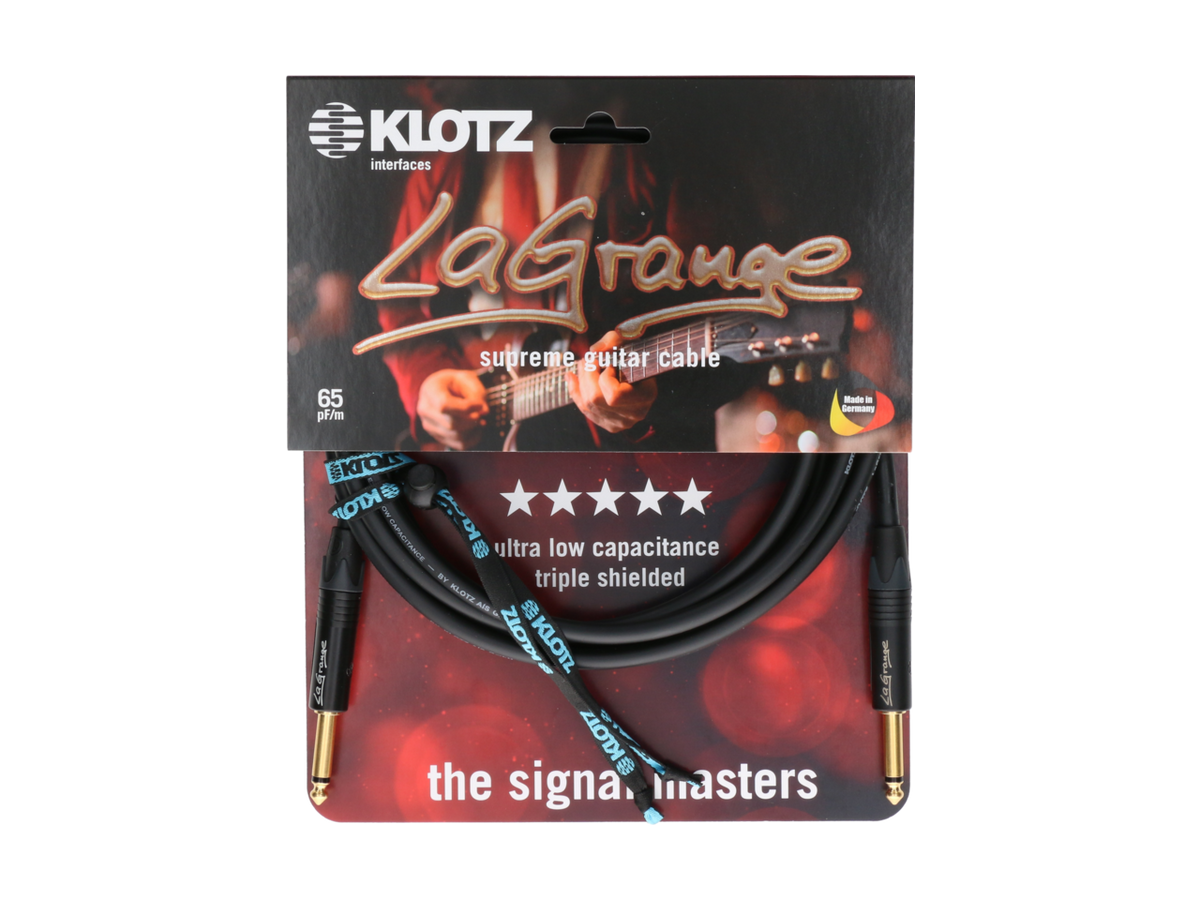 Klotz LA-Grange Instr.Cable black 6m Jack 2p - Jack 2p 