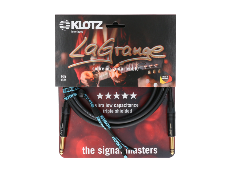 Klotz LA-Grange Instr.Cable black 6m Jack 2p - Jack 2p 