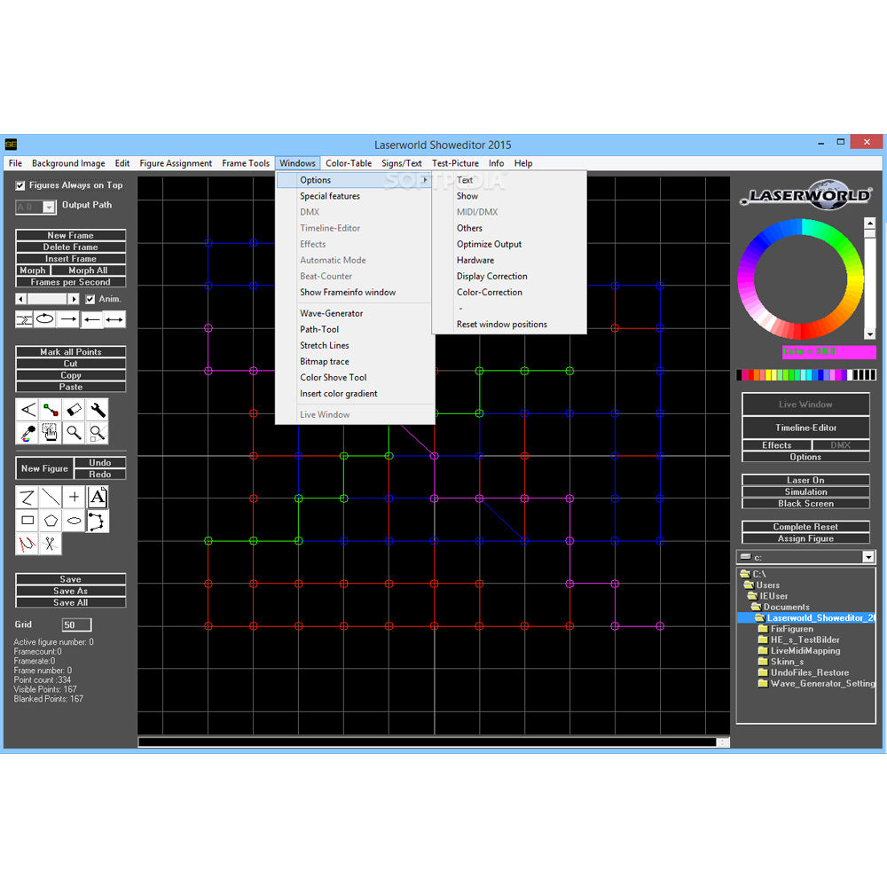 Laserworld ShowNET with Showeditor Laser Control Software