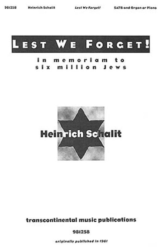Lest We Forget Organ or Piano SATB