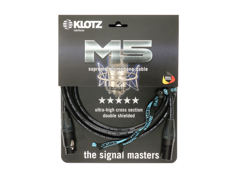 Klotz M5 Mic Cable bk 3m XLR 3p. F/M gold NEUTRIK bk