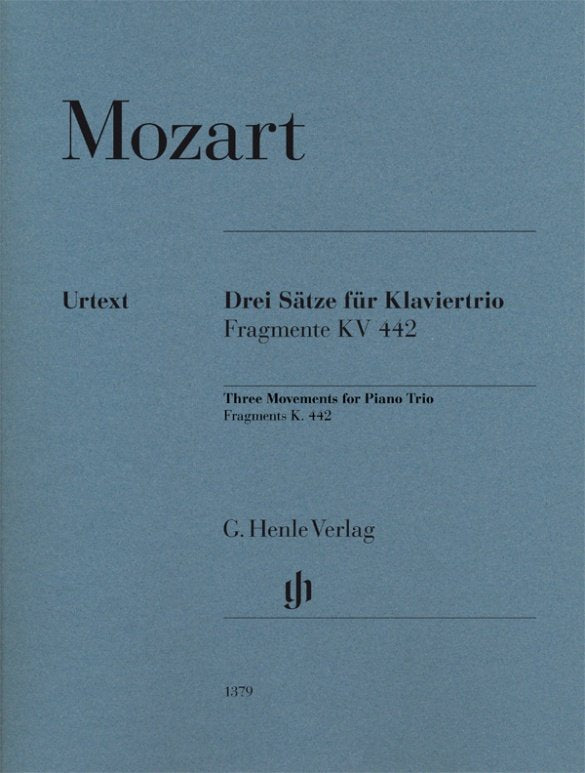 Mozart - 3 Movements Piano Trio Fragments K 442 Sc/Pts