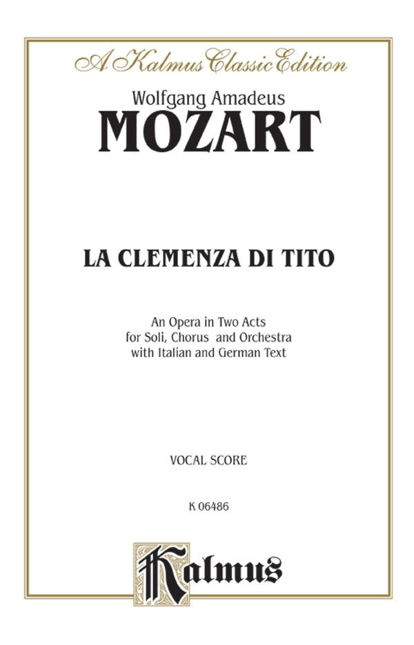 Mozart - La Clemenza Di Tito Vocal Score Ita/Ger