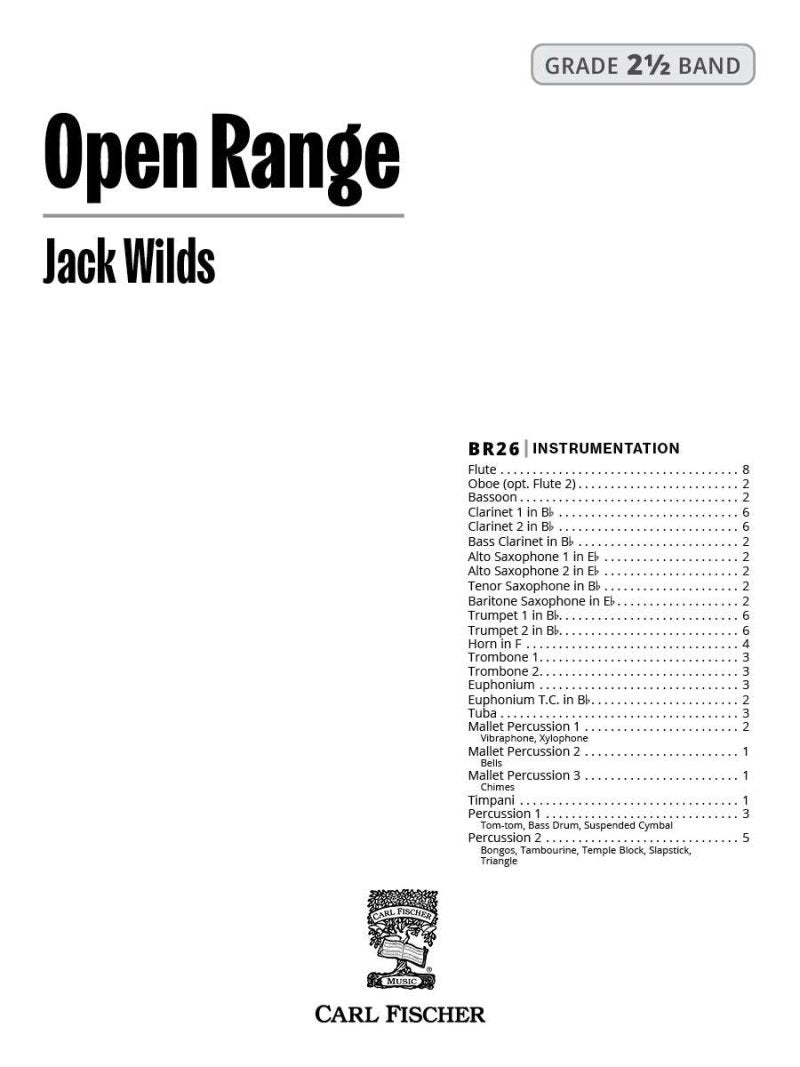 Open Range for Concert Band Cb2.5 Score