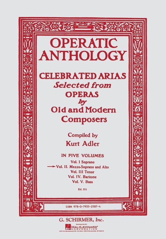 Operatic Anthology Vol 2 Mezzo/Piano Ed Adler