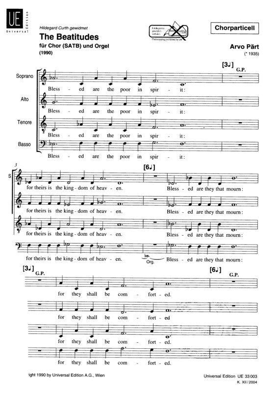 Part - Beatitudes SATB (Min 10)