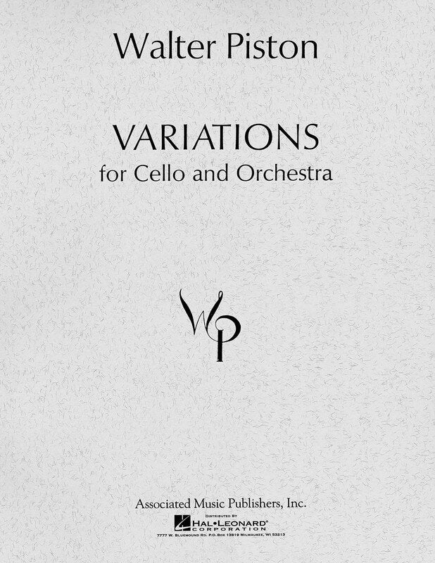 Piston - Variations for Cello/Orch Full Score