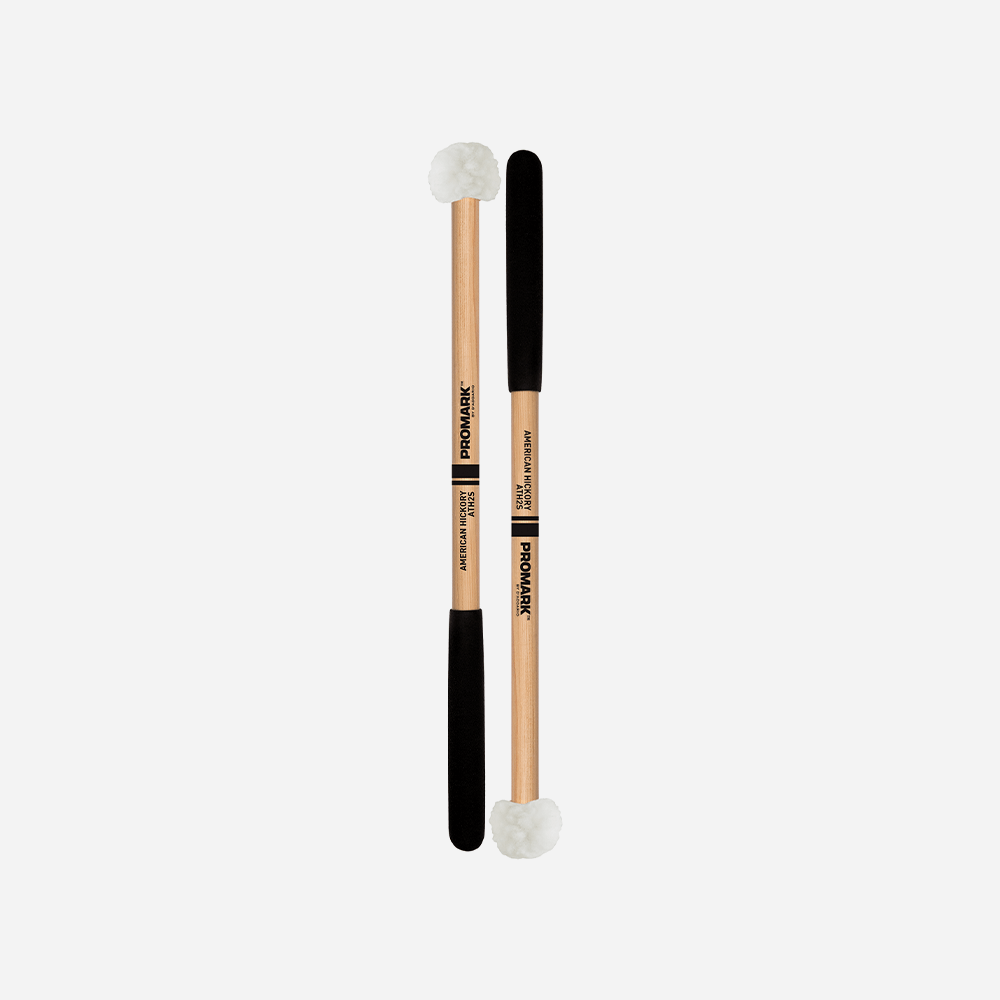 Promark ATH2S Hickory Shaft Hickory Shaft Puff Cover on Felt Head Tenor Mallet