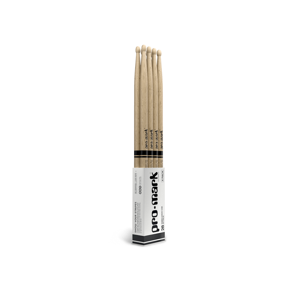Promark Classic Attack 2B Shira Kashi Oak Drumstick, Oval Tip, 4-Pack