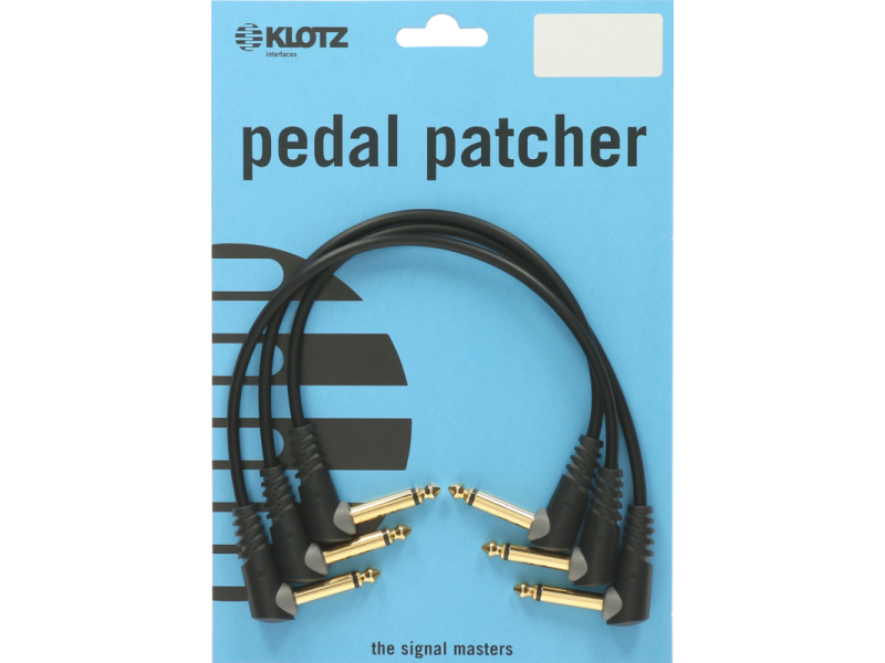 Klotz 3 pc. Pedal Patcher bk 90cm Jack 2p.90°/Jack 2p.90° gold 