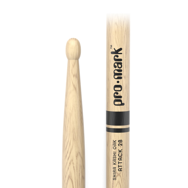 ProMark Classic Attack 2B Shira Kashi Oak Drumstick, OvalTip