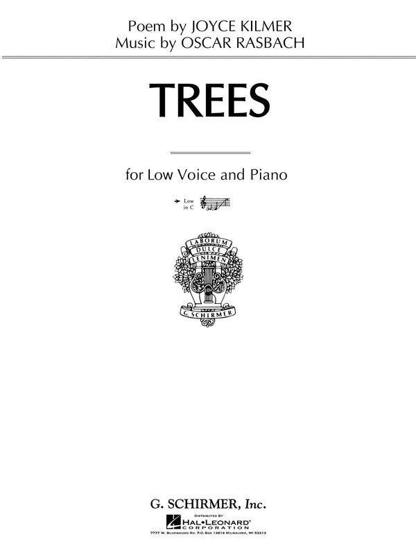 Rasbach - Trees for Low Voice in C