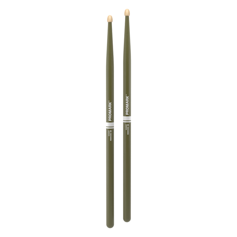 ProMark Rebound 5B Painted Green Hickory Drumstick, Acorn Wood Tip