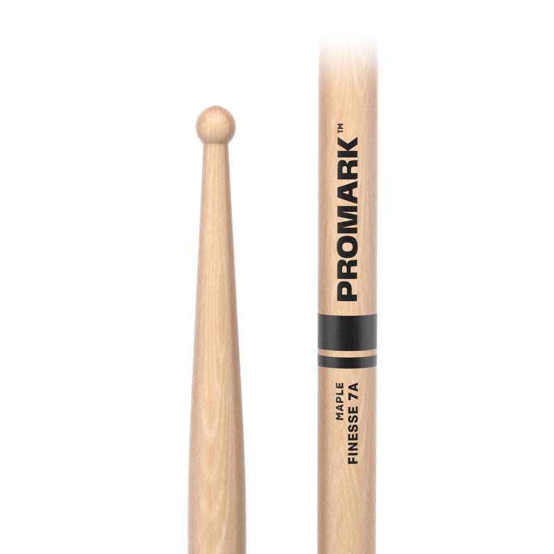 ProMark Finesse 7A Maple Drumstick, Small Round Wood Tip