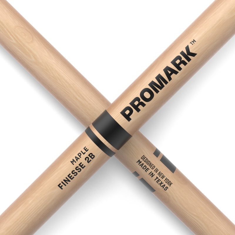 ProMark Finesse 2B Maple Drumstick, Small Round Wood Tip