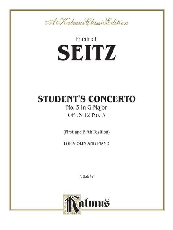 Seitz - Students Concerto No 3 G Minor for Violin/Piano