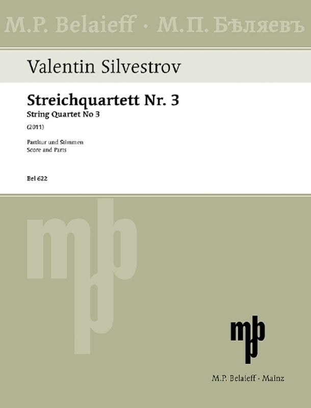 Silvestrov - String Quartet No 3 Sc/Pts