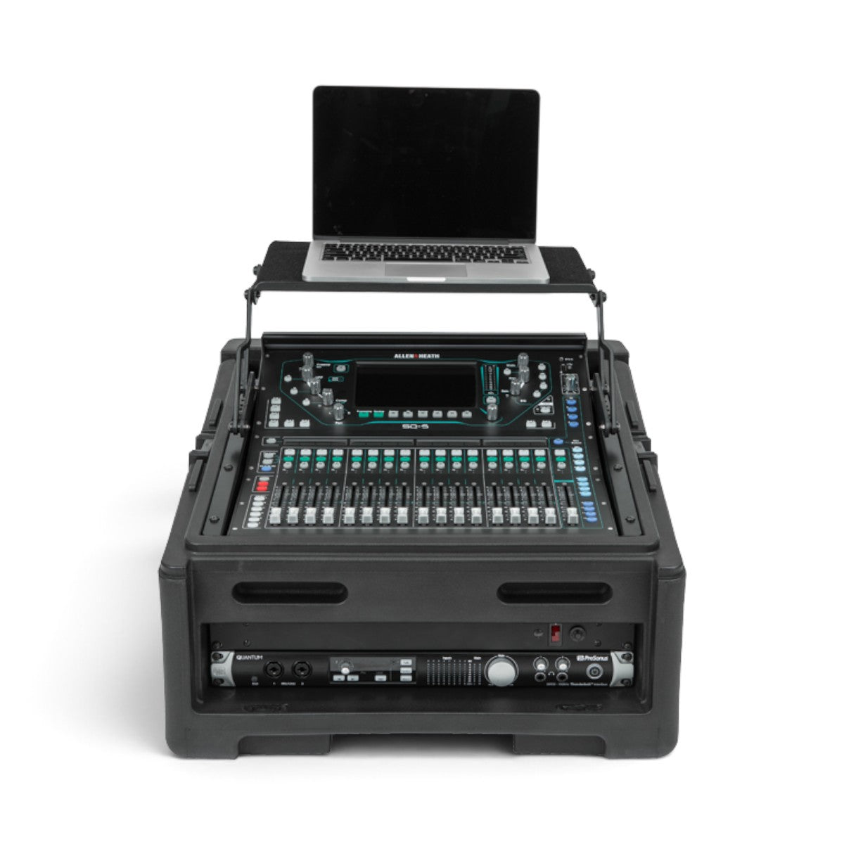 SKB 1SKB-R102W Rolling Compact Rig: 10U Top Rack, 2U Front Rack, Steel Rails, Hard top, L/R Access doors