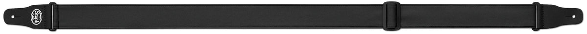 Steph Accessories Folded leathercrest Strap synthetic top, polywebbing back, split leather ends, slide adjustment, 5cm wide - Black