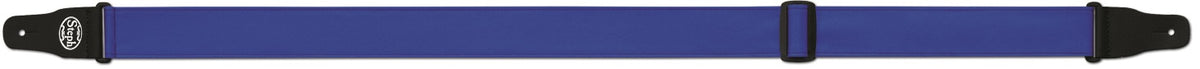 Steph Accessories Folded leathercrest Strap synthetic top, polywebbing back, split leather ends, slide adjustment, 5cm wide - Blue