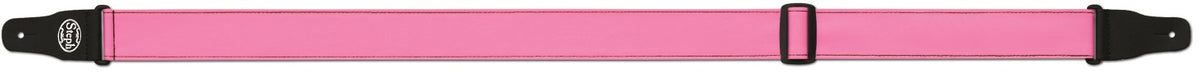Steph Accessories Folded leathercrest Strap synthetic top, polywebbing back, split leather ends, slide adjustment, 5cm wide - Pink