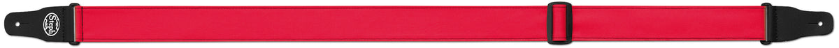 Steph Accessories Folded leathercrest Strap synthetic top, polywebbing back, split leather ends, slide adjustment, 5cm wide - Red