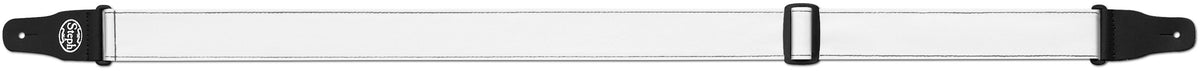 Steph Accessories Folded leathercrest Strap synthetic top, polywebbing back, split leather ends, slide adjustment, 5cm wide - White