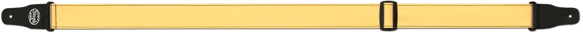 Steph Accessories Folded leathercrest Strap synthetic top, polywebbing back, split leather ends, slide adjustment, 5cm wide - Yellow