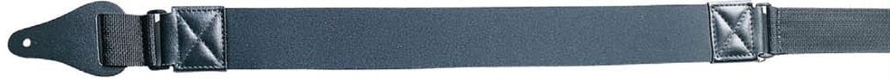 Steph Accessories Neostretch neoprene pad & Elastic nylon, leather ends 5 cm wide strap - Black