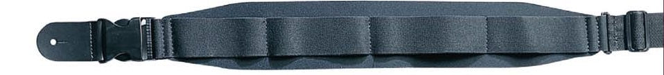 Steph Accessories Neostretch Neoprene pad & elastic nylon, release buckle. leather ends strap - Black