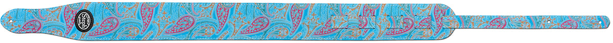 Steph Accessories Paisley Guitar strap, Turquoise.
