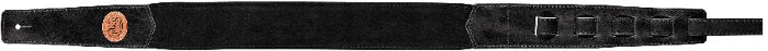 Steph Accessories Soft Padded 6mm foam core suede back antique leather ends 7 cm wide strap - Black