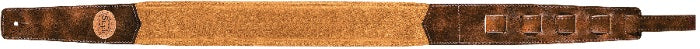 Steph Accessories Soft Padded 6mm foam core suede back antique leather ends 7 cm wide strap - Honey