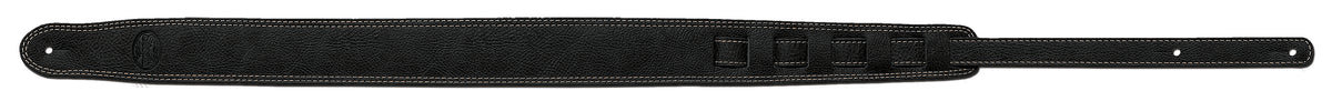 Steph Accessories Soft , thick cowhide pull up strap leather top, suede back, dual contrast stitch, 5,5 cm wide - Black