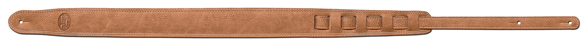 Steph Accessories Soft , thick cowhide pull up strap leather top, suede back, dual contrast stitch, 5,5 cm wide - Tan