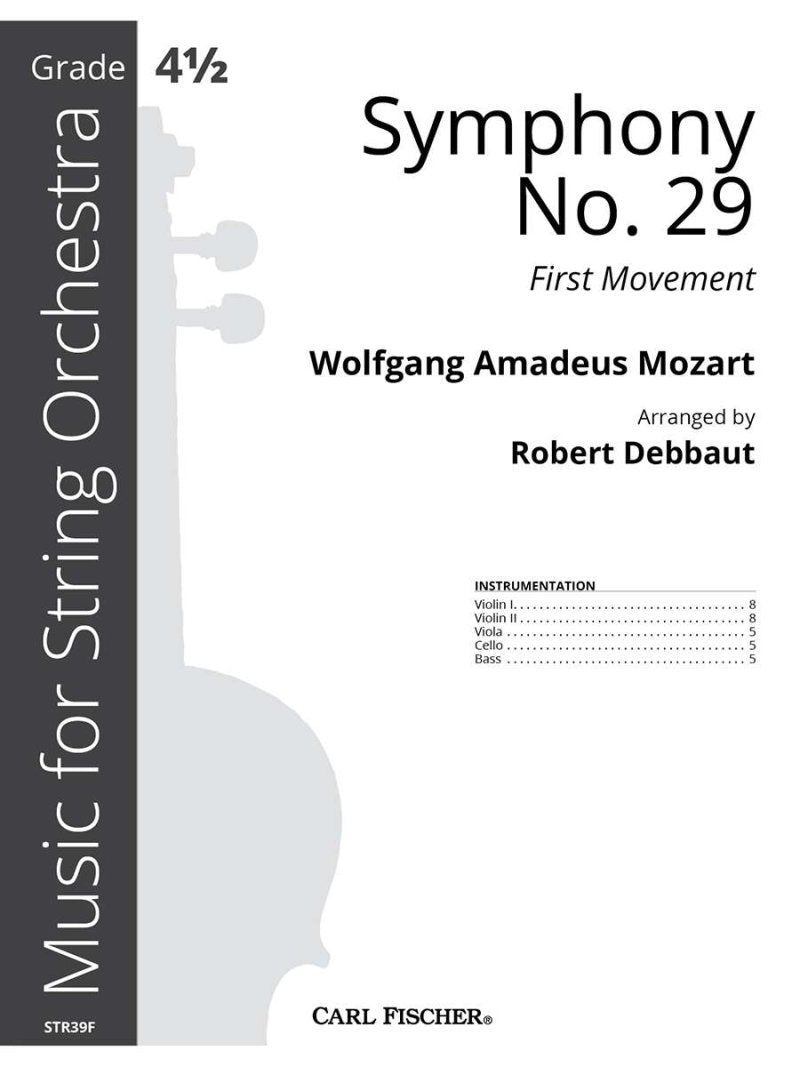 Symphony No 29 (1St Mvt) for String Orchestra So4.5 Score