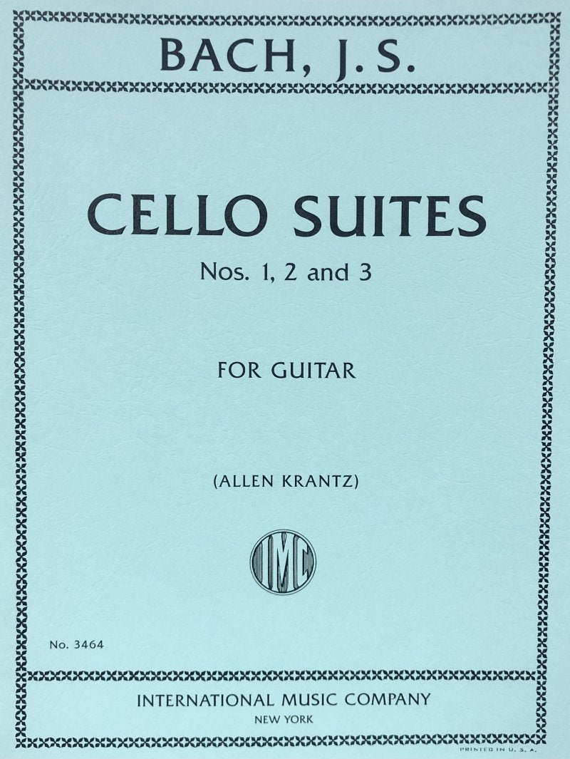 Three Cello Suites Arr Krantz Guitar Solo