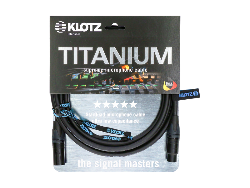 Klotz Titanium Mic Cable bk 5m Star Quad 4x0,34mm²