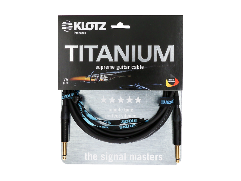 Klotz Titanium Instr. Cable 3m  Jack 2p.- Jack 2p. gold
