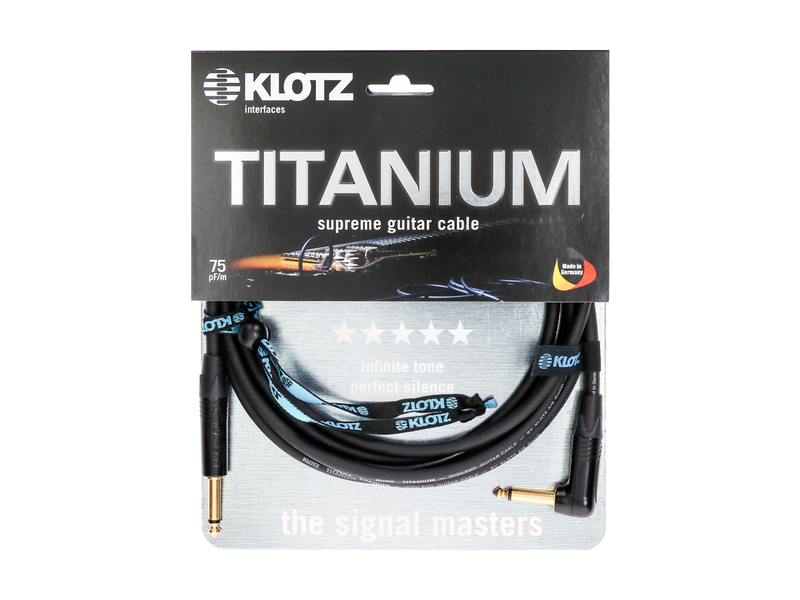 Klotz Titanium Instr. Cable 3m  Jack 2p.- Jack 2p. angled gold