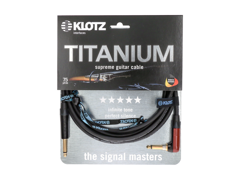 Klotz Titanium Instr. Cable 3m  Jack 2p - Jack 2p.  90°