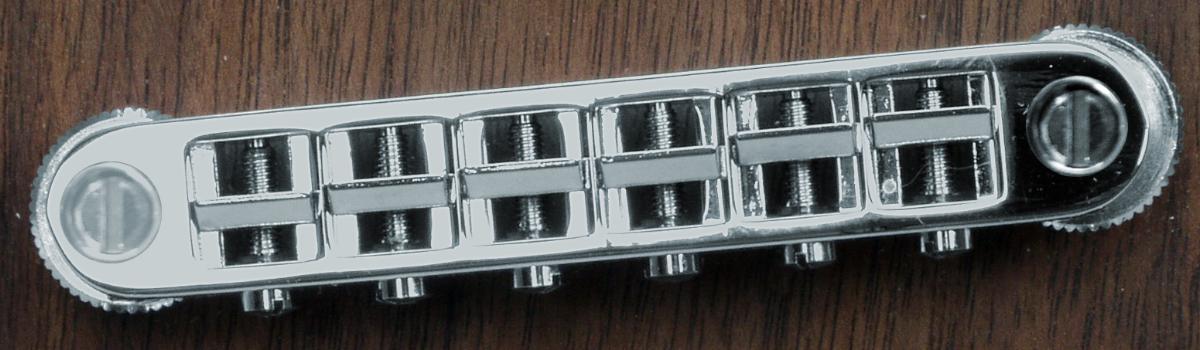 TonePros Tune-O-Matic Bridge Metric (Large Posts/Notched Saddles) Satin Gold