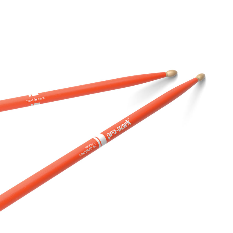 ProMark Classic Forward 5A Painted Orange Hickory Drumstick, Oval Wood Tip