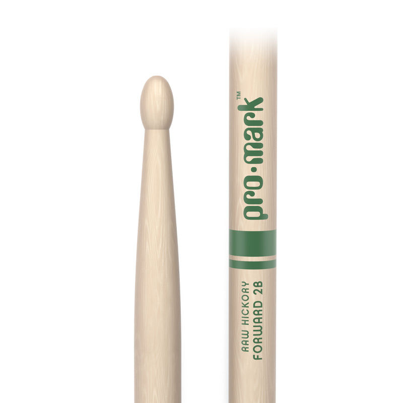 ProMark Classic Forward 2B Raw Hickory Drumstick, Oval Wood Tip